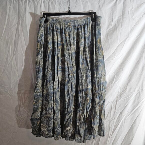 Vintage y2k 90s boho cottage core whismical a-line midi skirt - Picture 2 of 4